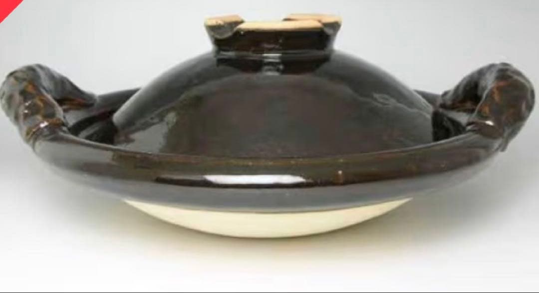 伊賀土楽 黒鍋　尺寸32cm スッポン鍋　浅い鍋