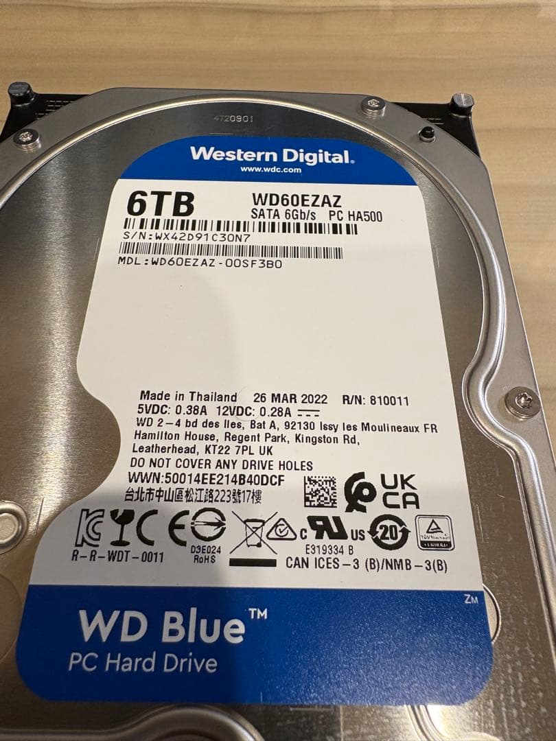 外付けハードディスク・ドライブ Western Digital WD Blue 6TB HDD