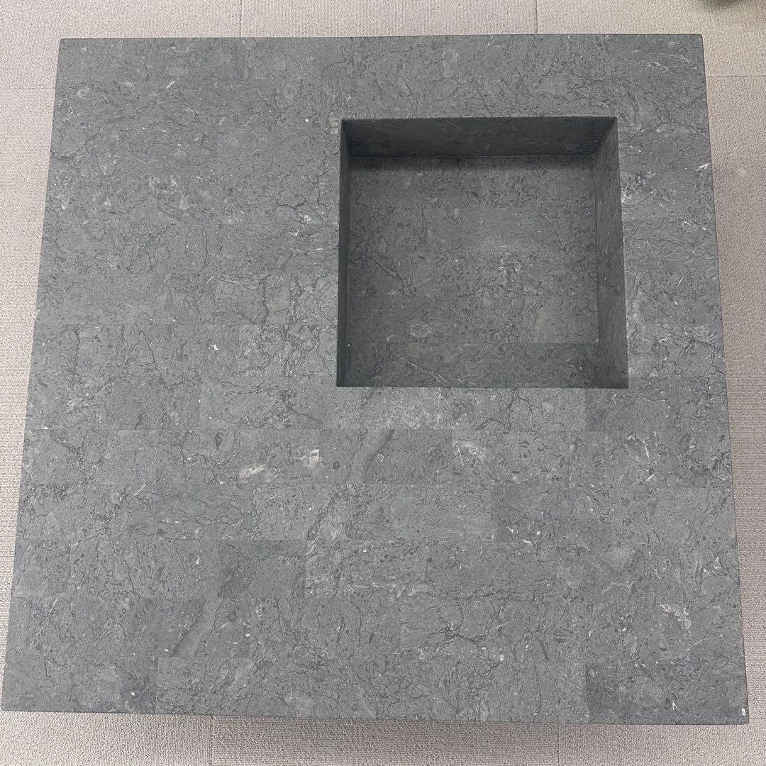【美品】日本フクラ　スクエアセンターテーブル　80×80cm グレーストーン