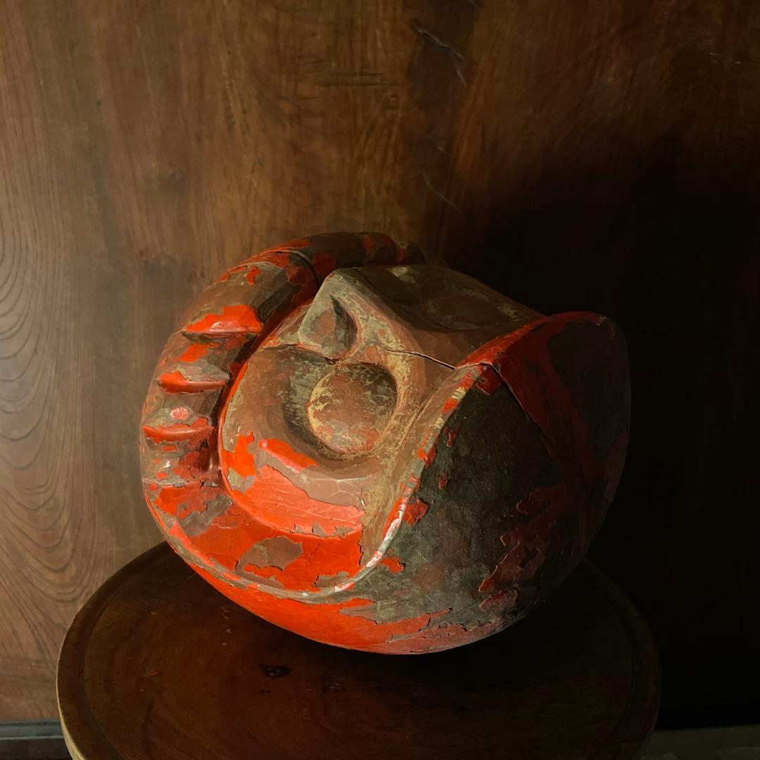 達磨 木型 高崎だるま 明治期〜昭和期 欅材 郷土玩具 ダルマの木彫 骨董