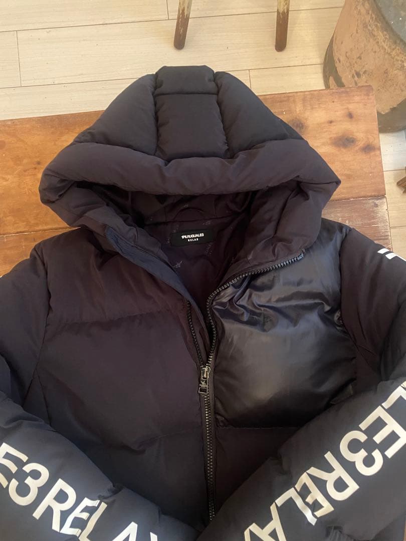 1piu1uguale3 ウノピュウダウンジャケット黒 ブラック希少XL