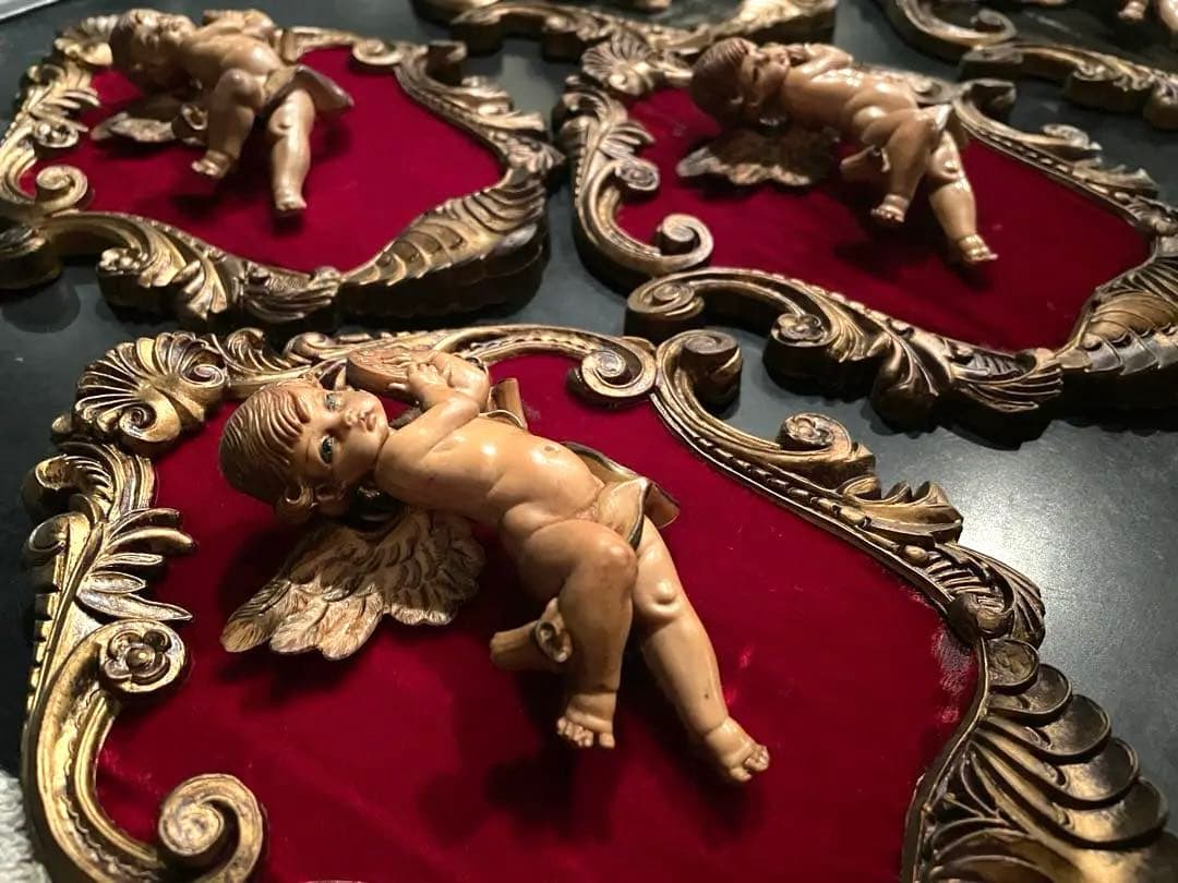 11枚セット　天使のフレーム　イタリア　ディポセ　3D立体的天使　ヴィンテージ