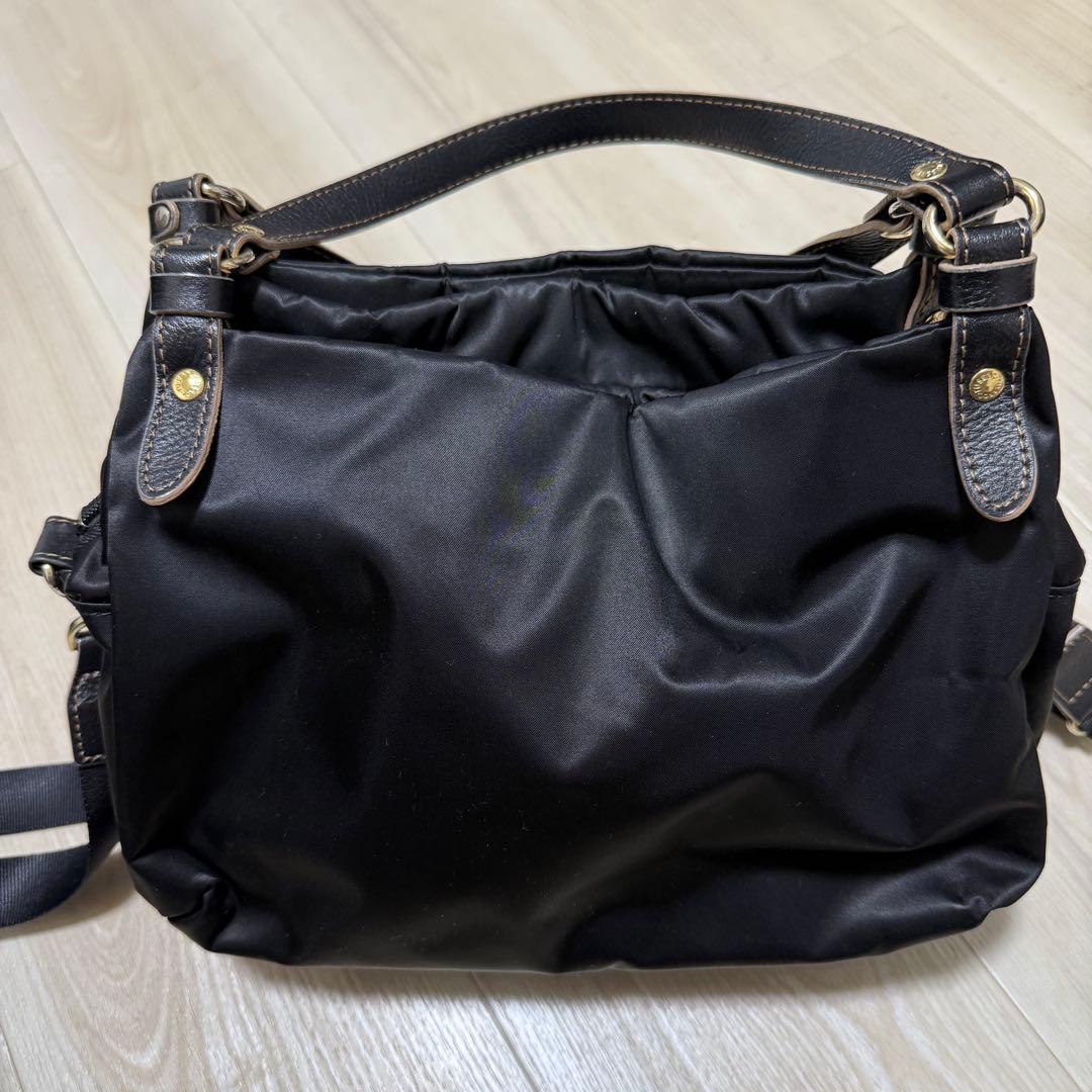 【美品】russet ラシット カラーハンドルミニトートバッグ 黒 2way