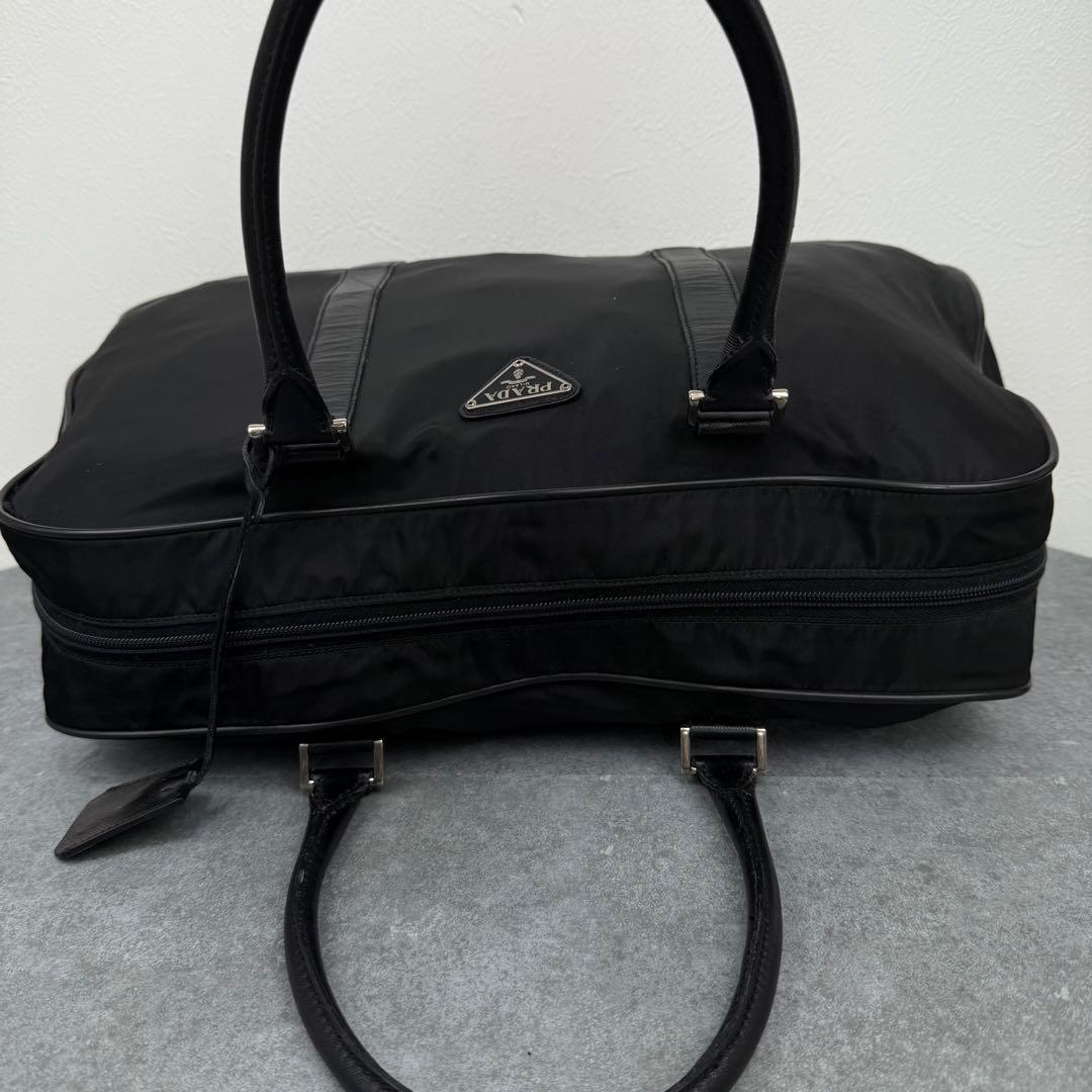 プラダ ビジネスバッグ ブリーフケース 三角ロゴ ブラック ナイロン メンズ