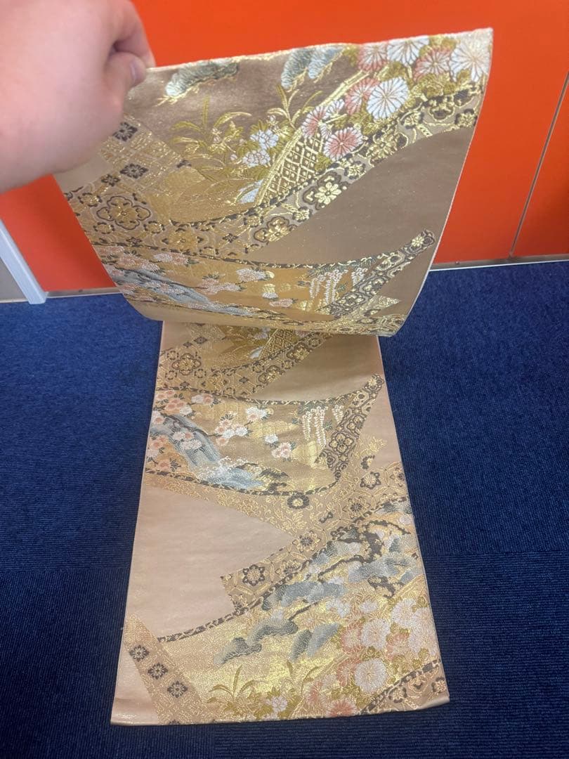 2688袋帯 古代彫金紋 西陣織 金糸　高級上質上品　約440cm 未使用