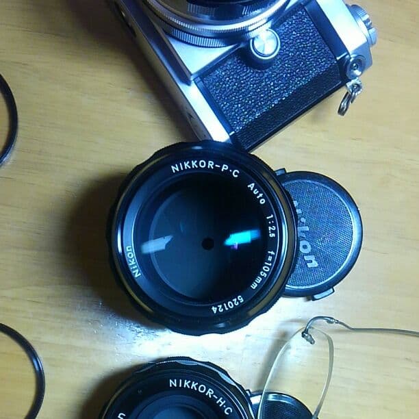 ニコンFと、ニッコール105ミリ。ニッコール24ミリ。