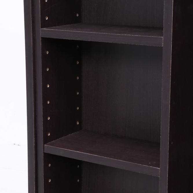 ダブルスライド収納棚 W90 ダークブラウン