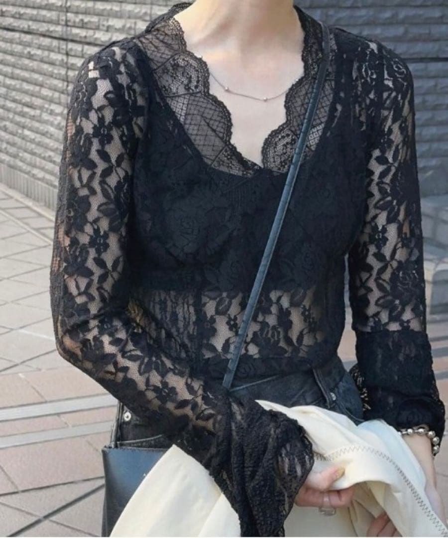 トップス Ameri COMBINATION LACE TOP