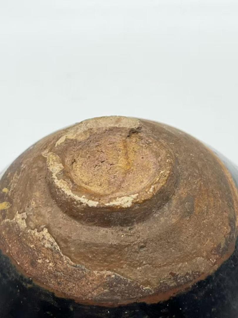 宋時代　黑釉天目梅花文茶碗　木の葉　福清窯茶盞 吉州窯 唐物(A-93)