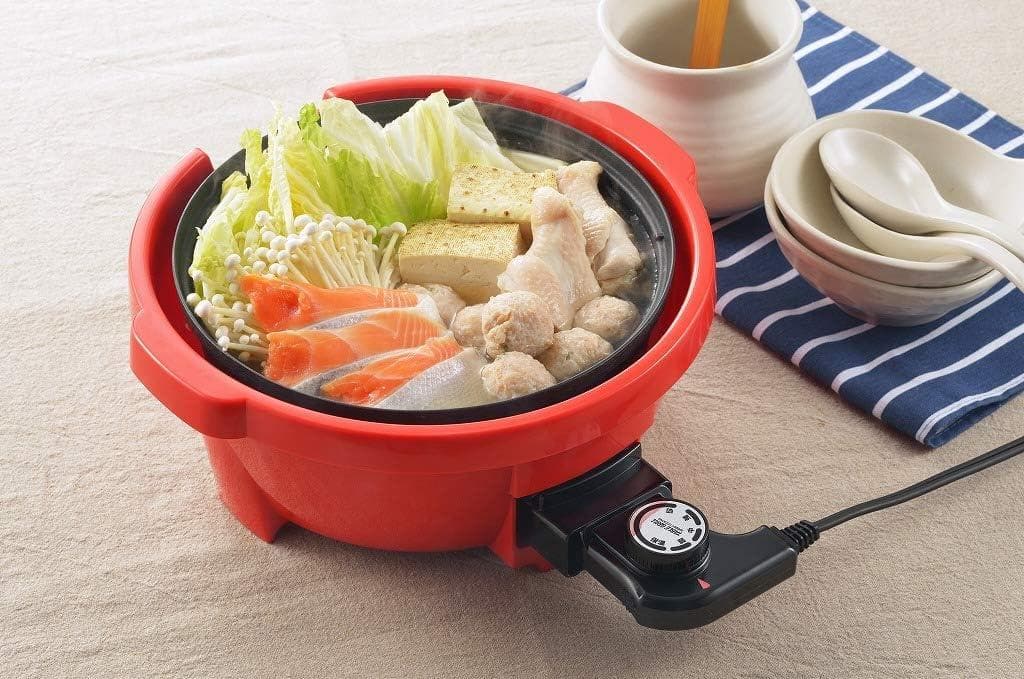 電気グリルパン21cm レッド RR53 | グリル鍋 1～3人用