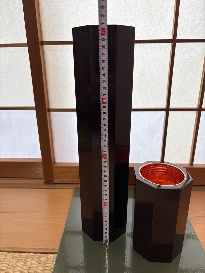 26 美品！華道　短二管筒　いけばな　寸胴　２点セット　華道具　花入れ　未生流