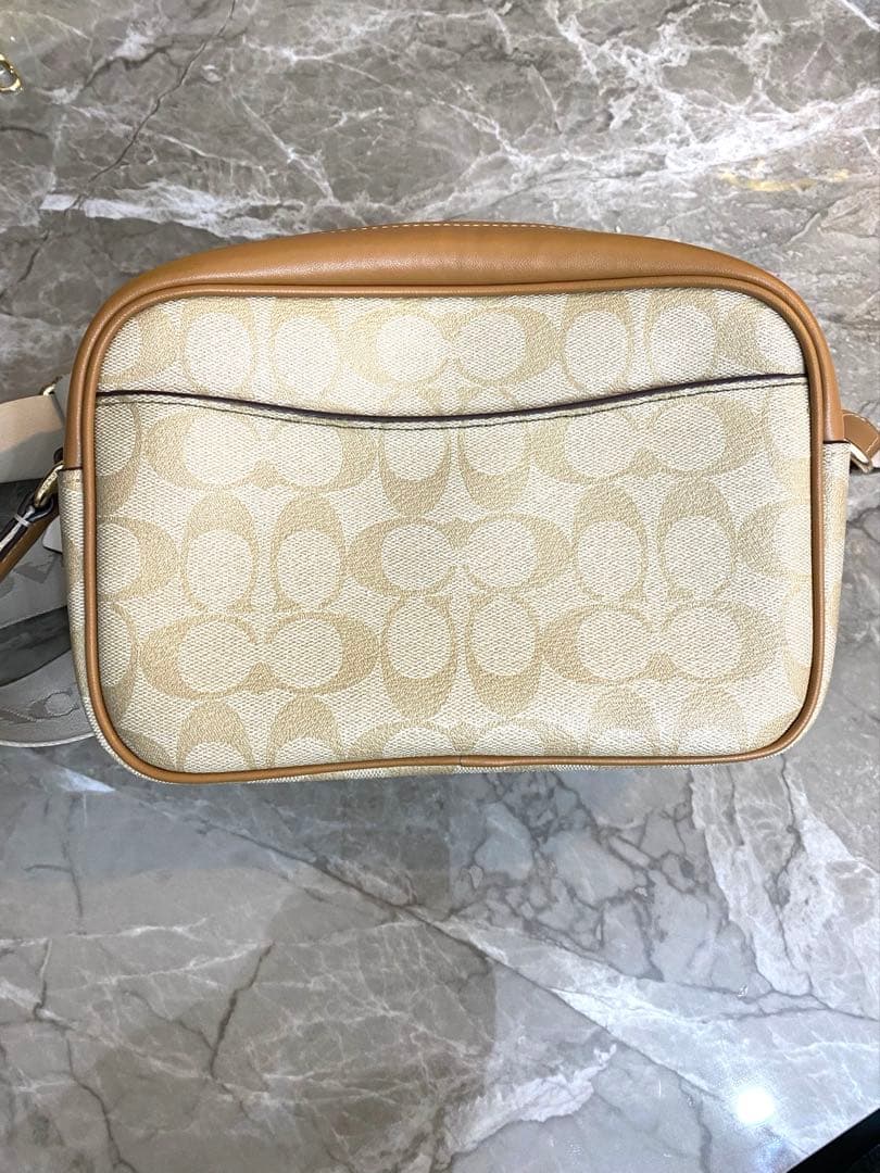 COACH ジェイミー カメラ バッグ・シグネチャー キャンバス・ストライプ