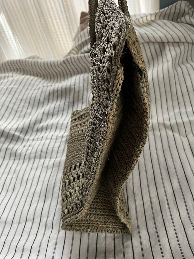 IENA購入　スクエア　ラフィアバッグ