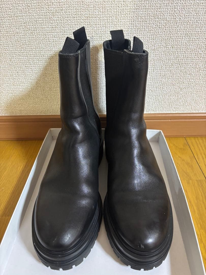 K*o様 トニービアンコ　サイドゴアブーツ ブラック レザー 厚底