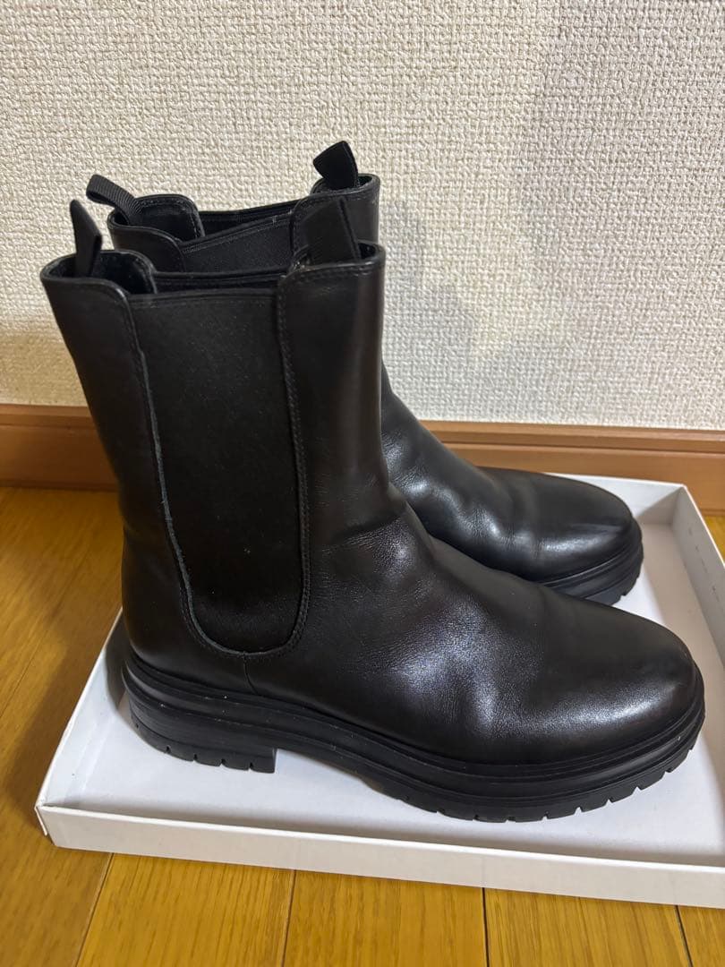 K*o様 トニービアンコ　サイドゴアブーツ ブラック レザー 厚底