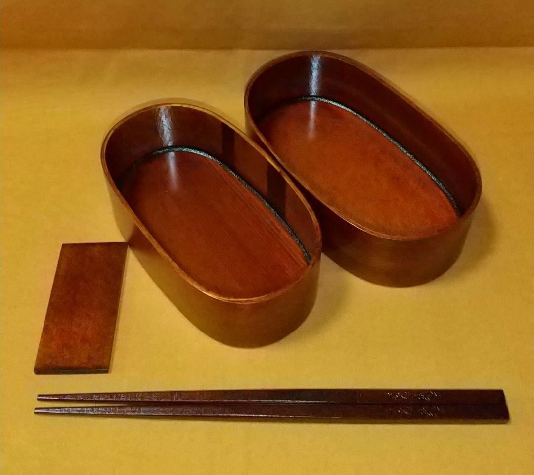 卸直販 木曽ひのき メンパ 曲げわっぱ 摺漆塗り 深蓋 15cm 木曽ひのき箸付