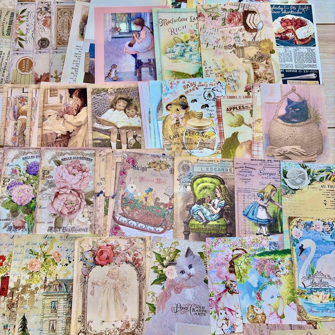 値下げ 海外マステ　コラージュ素材 デザインペーパーなど大量まとめ売り☆