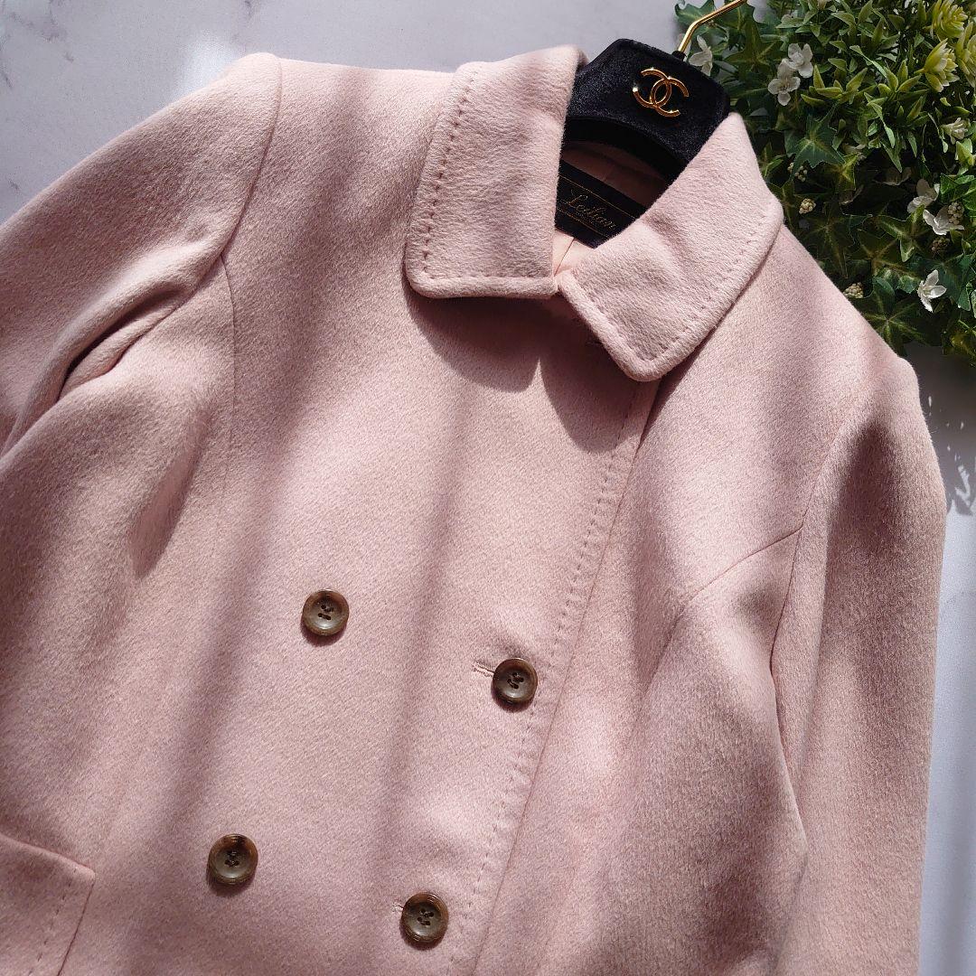 レリアン アンゴラ100％ ピンク ピーコート サイズ9 M相当 長袖 ダブル