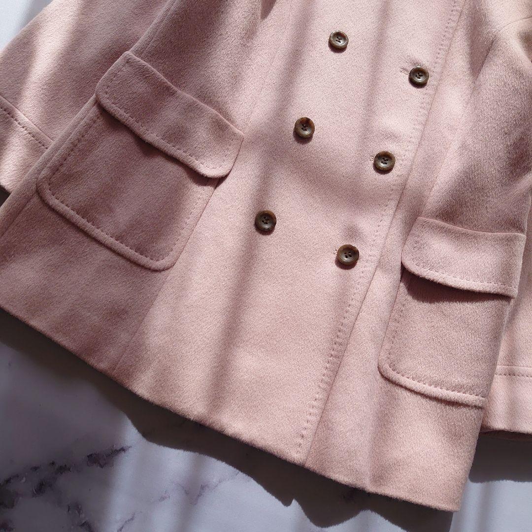 レリアン アンゴラ100％ ピンク ピーコート サイズ9 M相当 長袖 ダブル