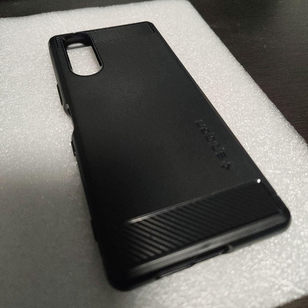 Xperia 5 SO-01M SIMフリー、ブルー Spigenケース付