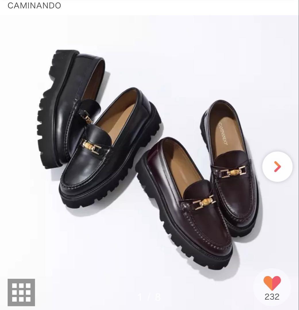 島*子様 【新品未使用】CAMINANDO ブラック ローファー 厚底