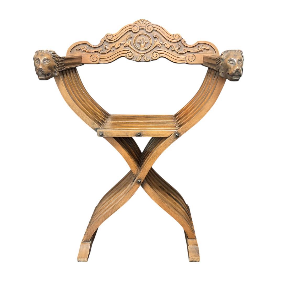 サヴォナローラ チェア イタリア ライオン アンティーク レトロ 折りたたみ