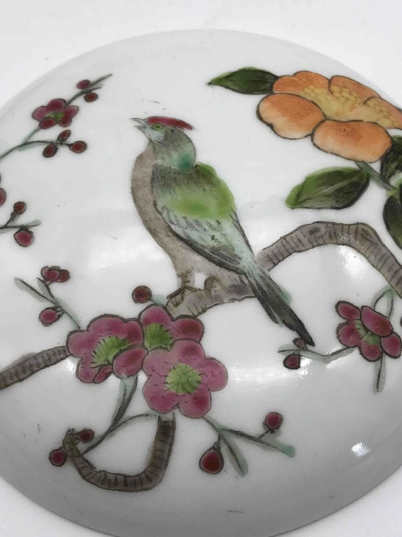 清乾隆時代　粉彩虎溪三笑文香盒 印泥合子 人物印泥盒 香合 文房具(F-48)