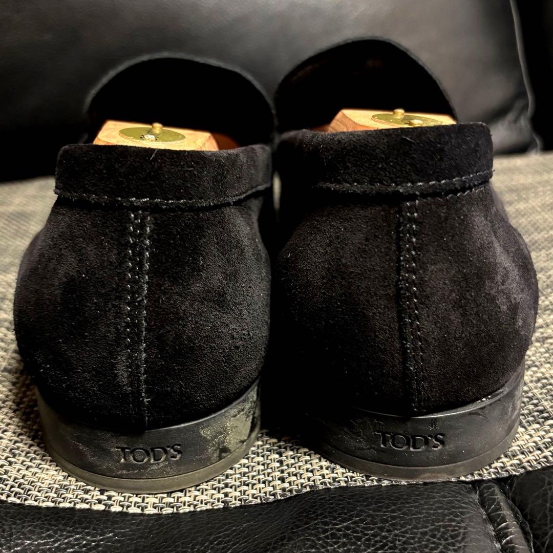 TOD'S スウェー ドシューズ ローファー　BLACK 27.5cm