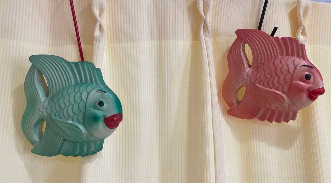 ミラースタジオ社　ミッドセンチュリー　アメリカン　石膏壁飾り　夫婦仲金魚2匹