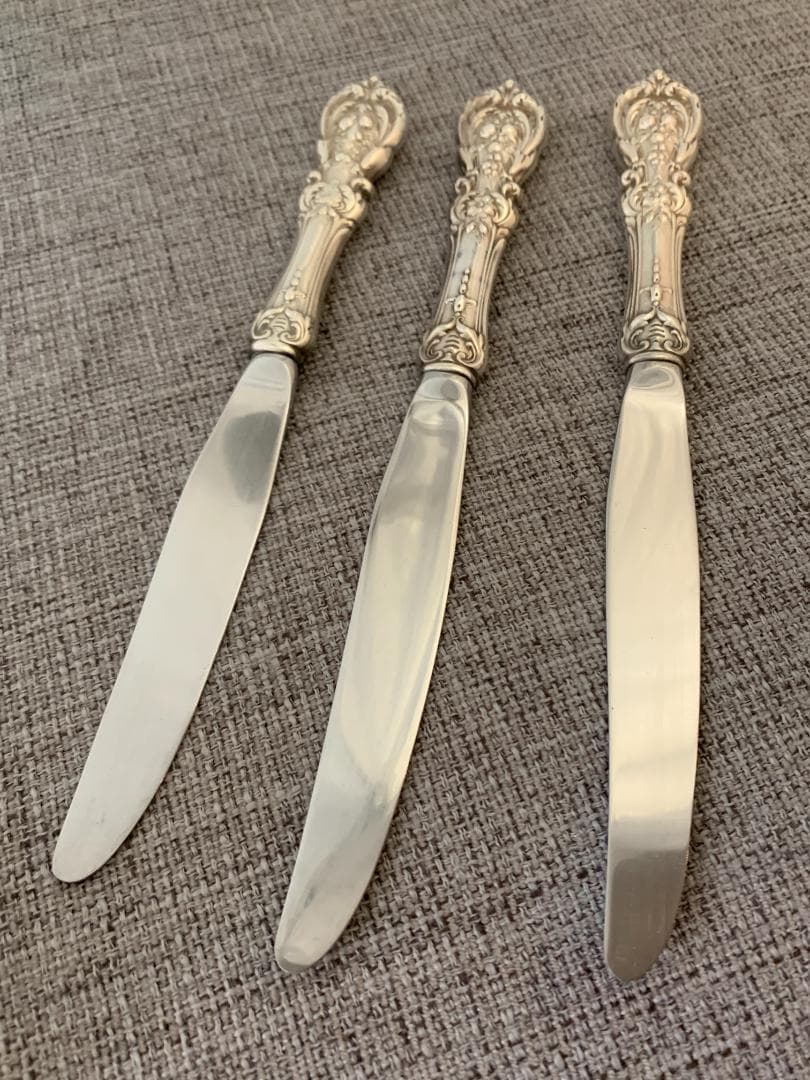 REED&BARTON　純銀製　リード＆バートン　スターリングテーブルナイフ3本