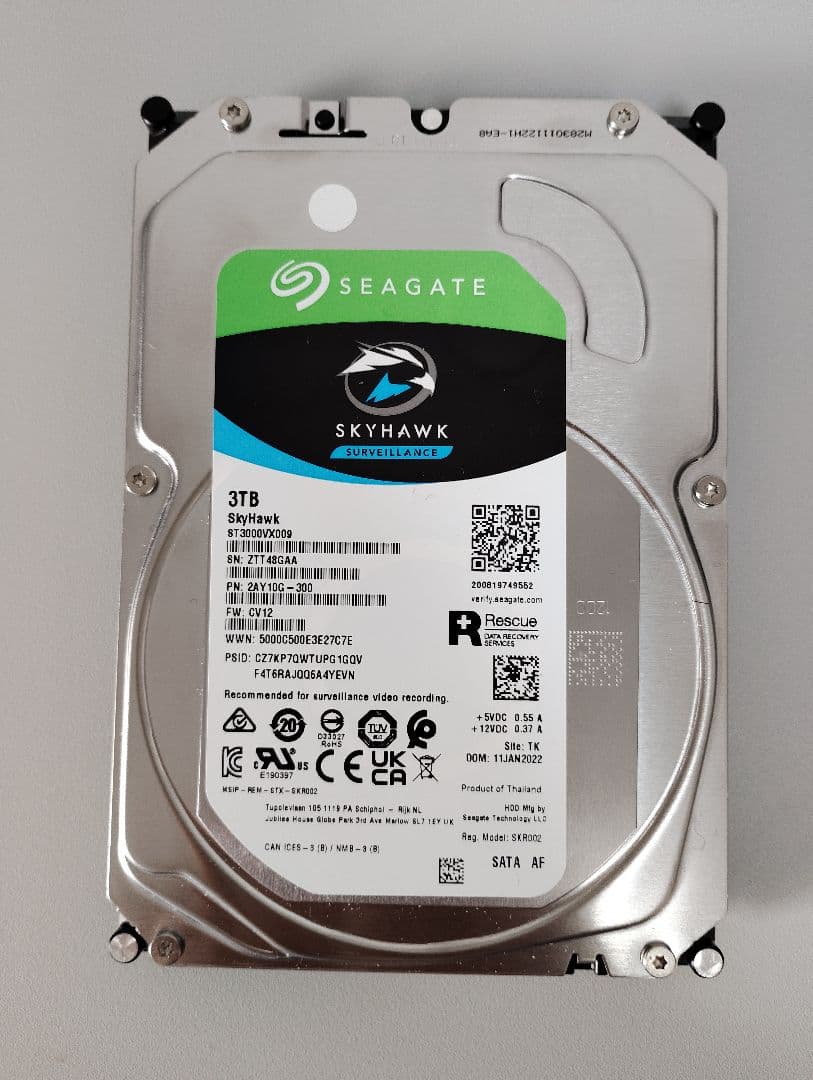 内蔵型ハードディスクドライブ Seagate SkyHawk ST3000VX009 3TB