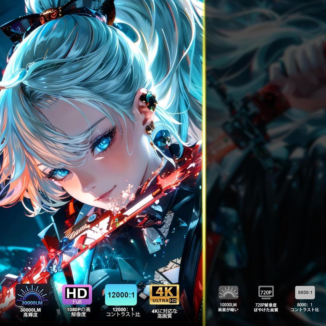 プロジェクター 家庭用 バッテリー内蔵・Android TV搭載 小型 新品