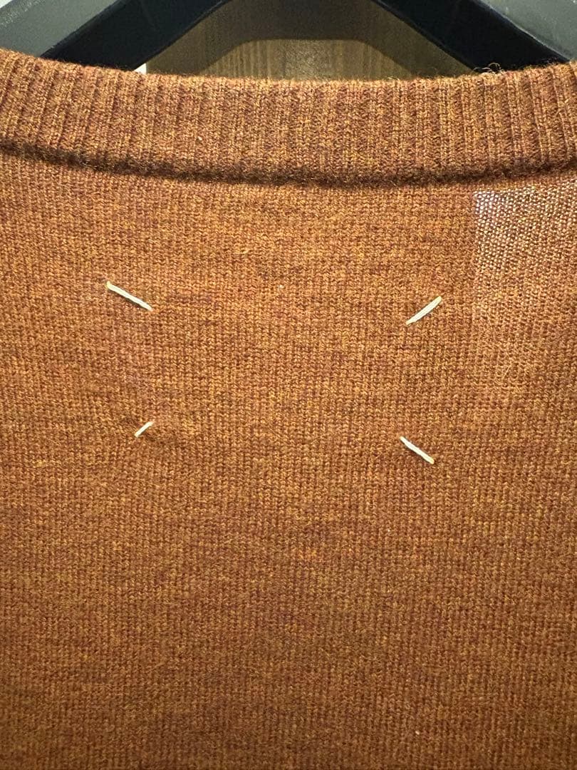 maison margiela セーター　ブラウン　エルボーパッチ