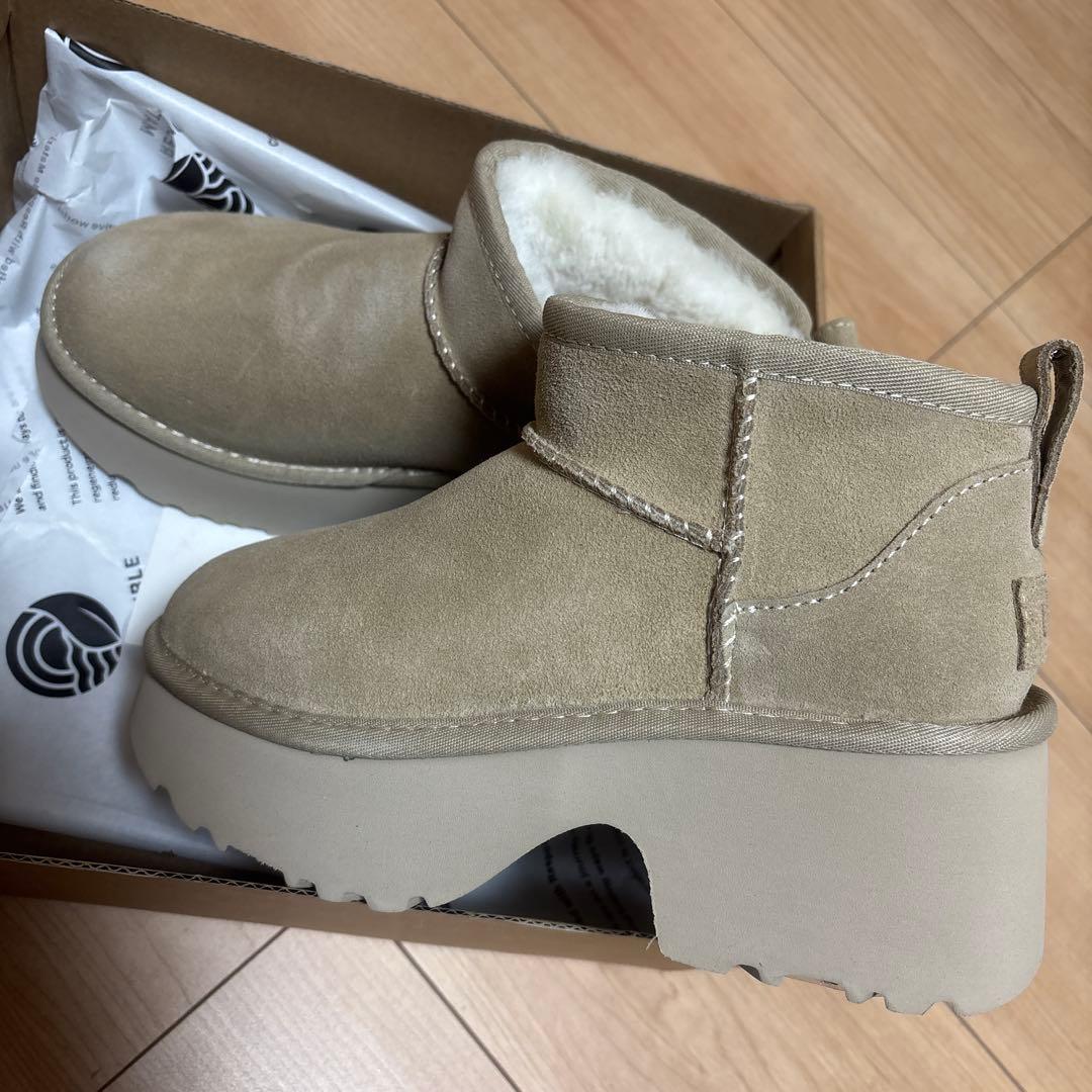 週末限定値下げUGG MUSTARD_SEED 23cm厚底7cmムートンブーツ
