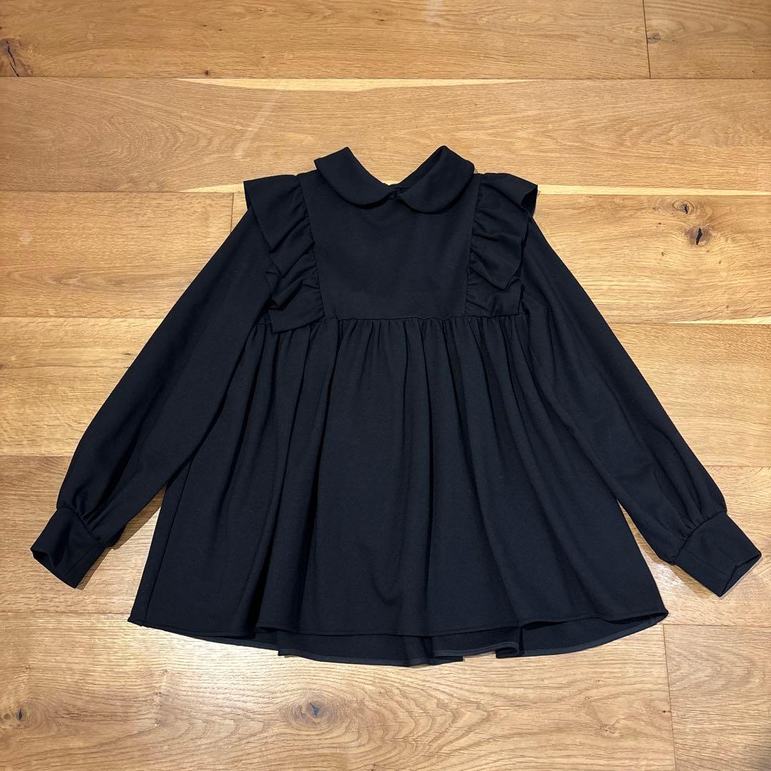 美品 yori 襟付きフリルブラウス 長袖 ボリュームスリーブ