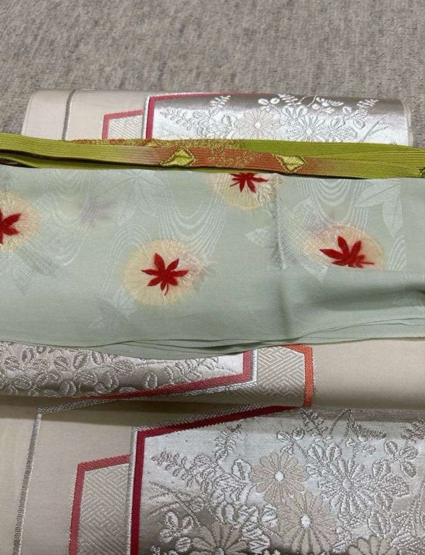 訪問着フルセット　正絹　袋帯、帯揚げ、帯締め