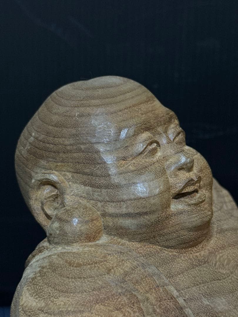 超絶技巧 細密 平安 大仏師 内藤光石 作 木彫 布袋 坐像 桐共箱 仏教美術