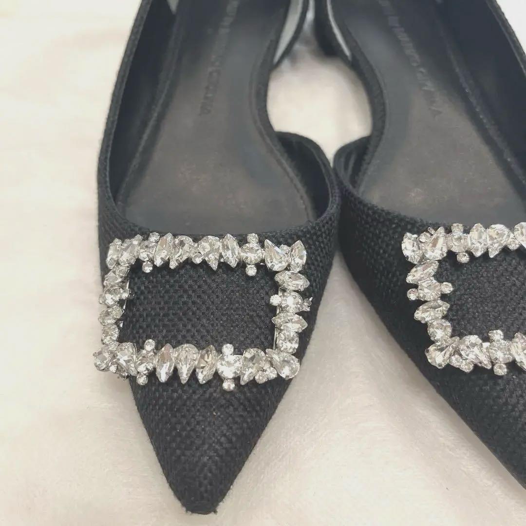 TSURU BY MARIKO OIKAWA ブラックフラットシューズ　37