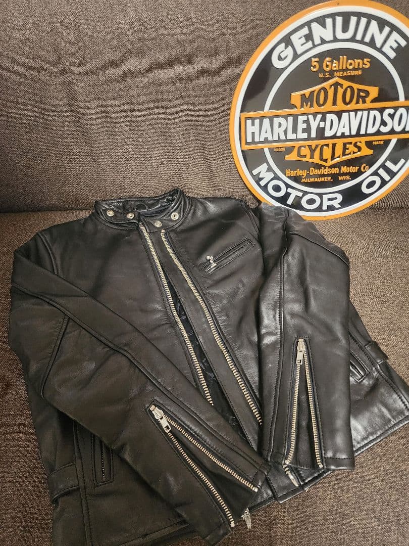 ハーレーダビッドソン　レディース ブラック レザージャケット ライダース　M