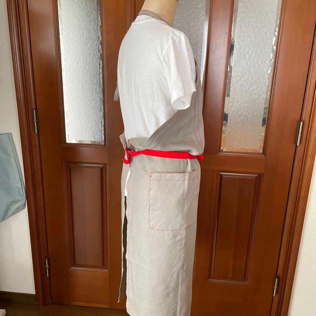 日本製ELLE CAFE 麻100% カフェ風 ハウスウェア ユニセックス