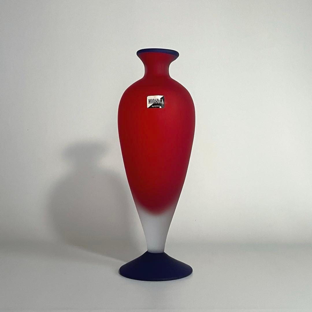 ヴィンテージ HOYA クリスタル ポストモダン デザイン フラワーベース