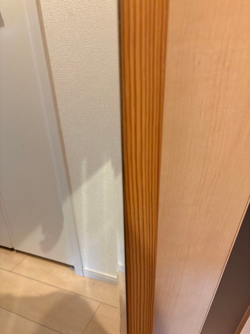 カントリー調 オーク材フレーム 大型ウォールミラー カナディアン/アンティーク