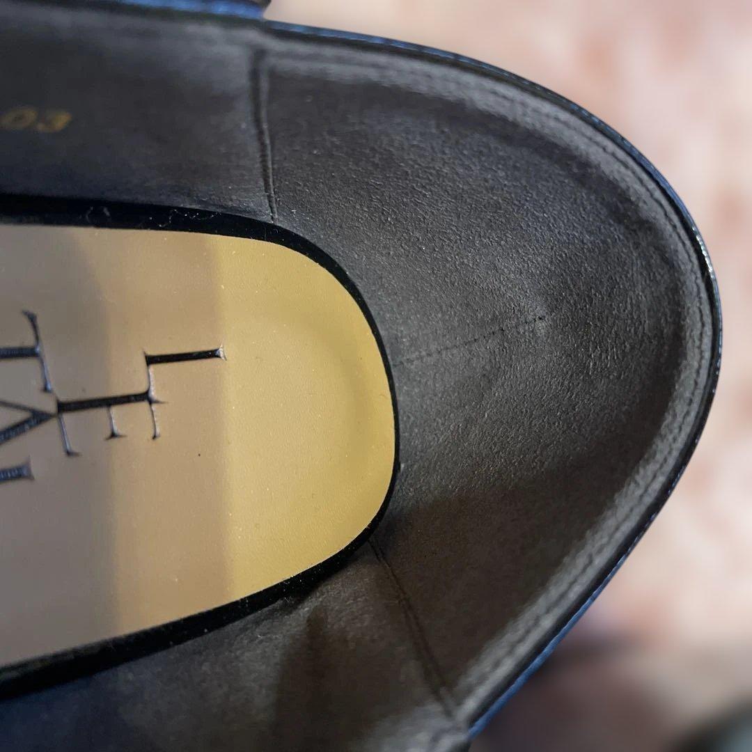 LE TALON ルタロンメリージェーンポインテッドトゥー黒エナメル24cm美品