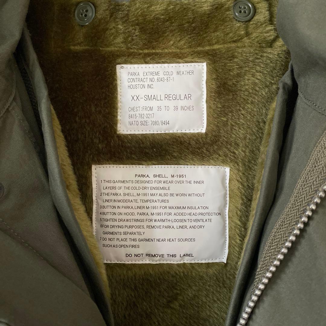 美品 HOUSTON 米軍 M-51 フィッシュテールパーカー ライナー付き