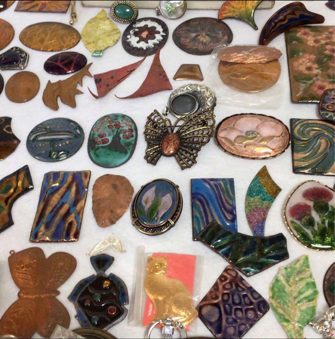 七宝焼き　アクセサリー　バッジ　ネックレス　ハンドメイド