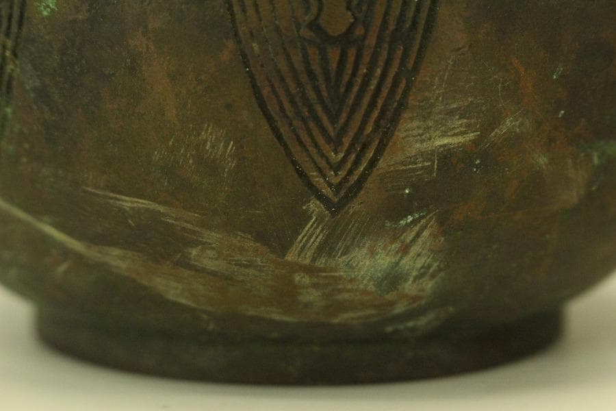 古銅 宣徳年製 香炉 火入 揃 二件(A630)