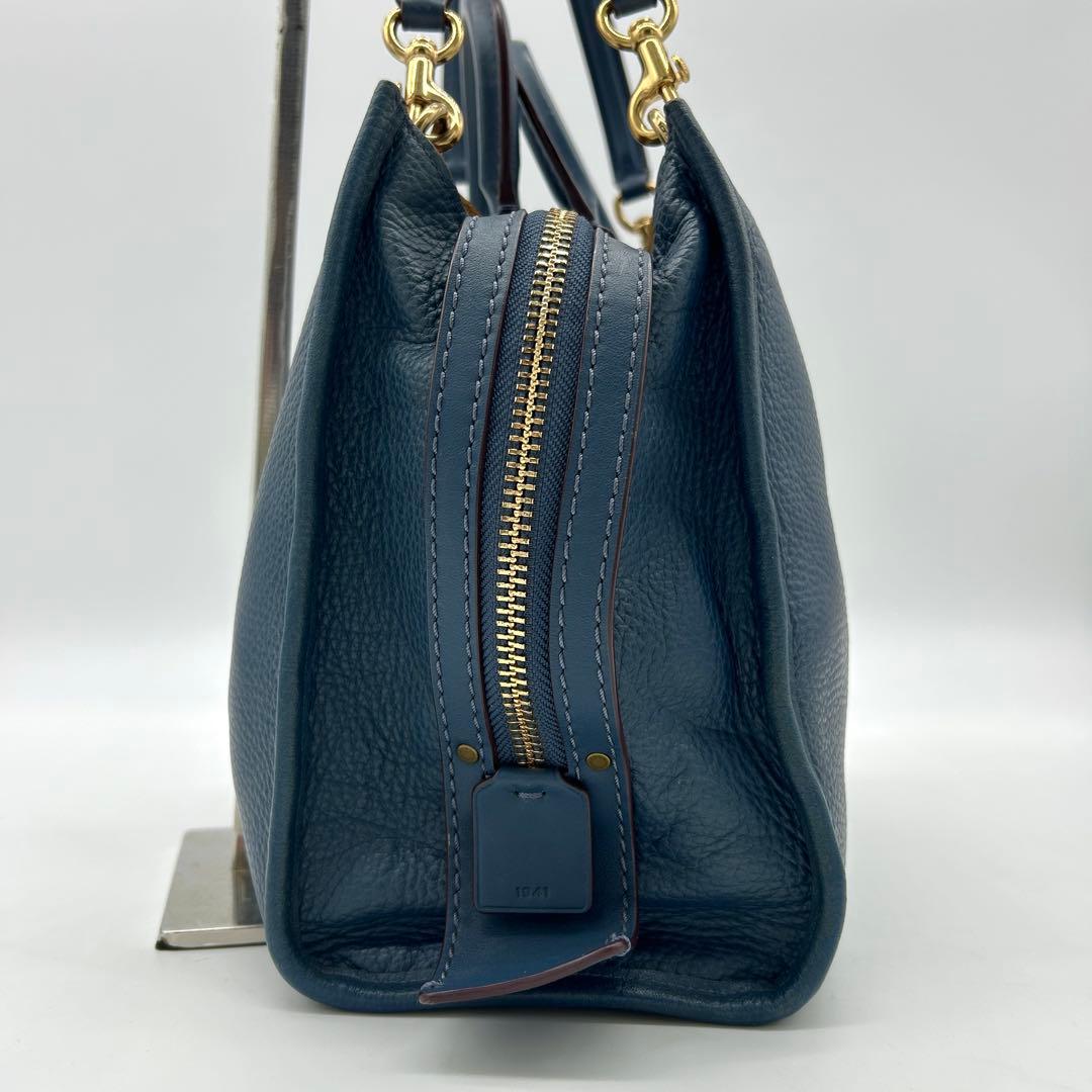 【美品】コーチ ローグ25 2way ショルダーバッグ ブルー グラブタンレザー