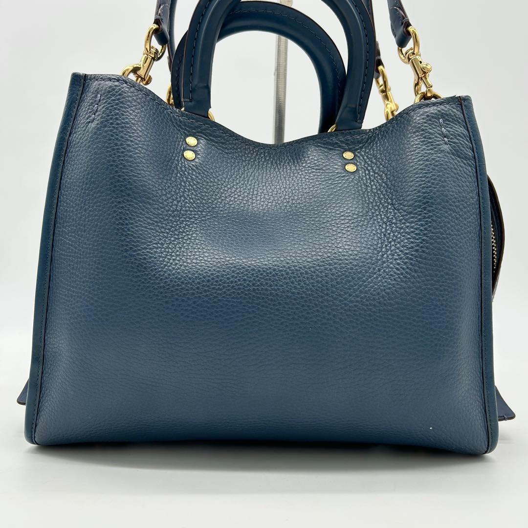 【美品】コーチ ローグ25 2way ショルダーバッグ ブルー グラブタンレザー