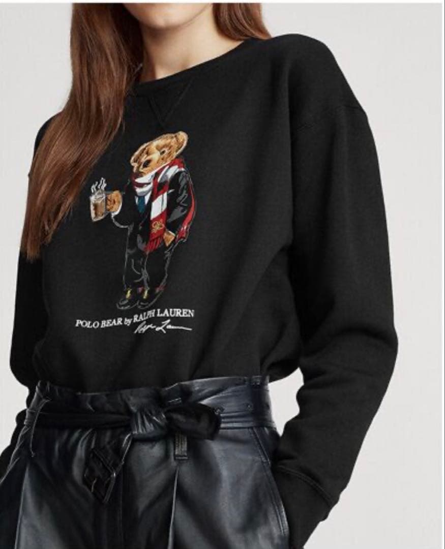 ポロラルフローレン　M ポロベアスウェット　トレーナー　 ココア　ラルフズ　黒