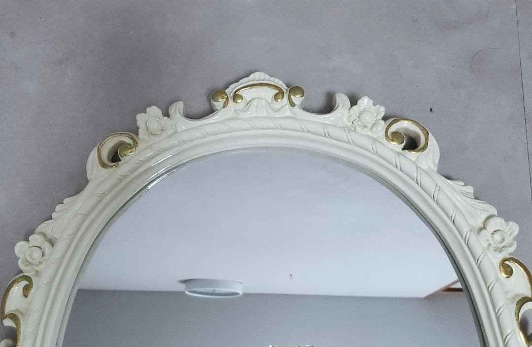 未使用級極美品✨️イタリア製 アンティーク ウォールミラー オーバル型 ロココ調